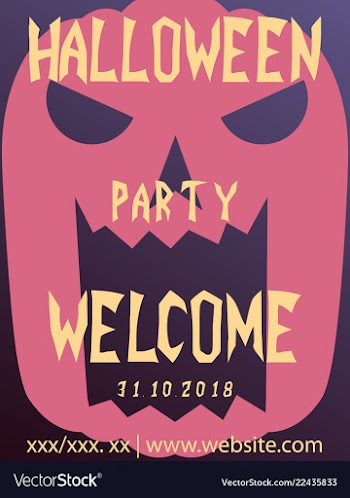 Halloween card invitation minimal and flat vector image