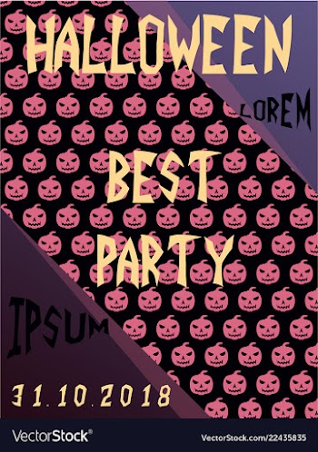 Halloween card invitation minimal and flat vector image