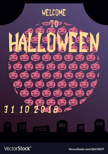 Halloween card invitation minimal and flat vector image