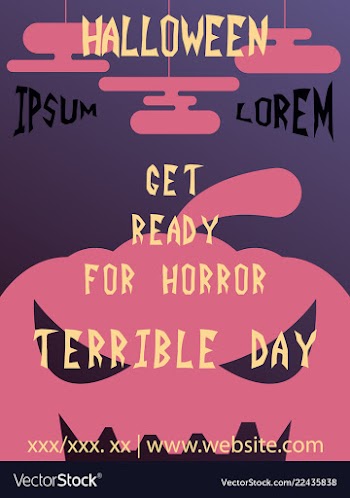 Halloween card invitation minimal and flat vector image