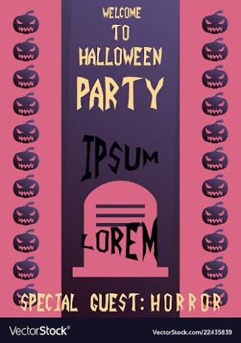 Halloween card invitation minimal and flat vector image