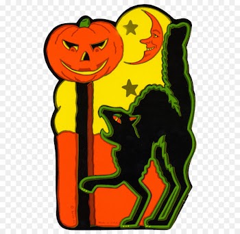 Halloween card Jack-o'-lantern Holiday Vintage Beistle - delay button 