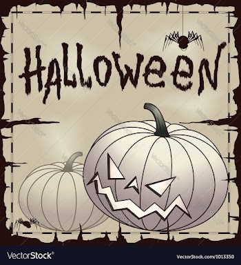 Halloween card wtih pumpkin over old paper vector image