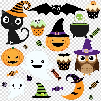 Halloween Cartoon Drawing , Halloween cartoon design elements transparent background PNG clipart