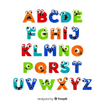 Halloween cartoon monster alphabet Free Vector