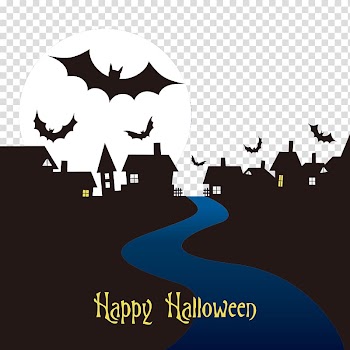 Halloween Cartoon Party , Black city silhouette transparent background PNG clipart