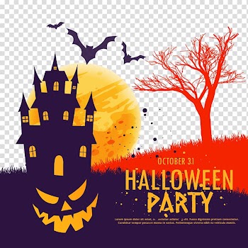 Halloween castle transparent background PNG clipart