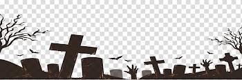 Halloween Cemetery, Black and White Cemetery transparent background PNG clipart