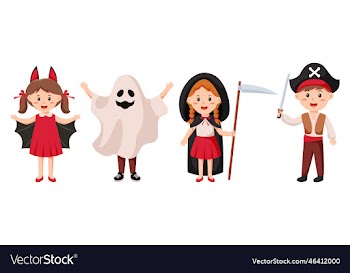 halloween character in halloween costumes