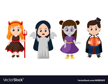halloween character set in halloween costume