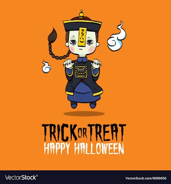Halloween Chinese Zombie vector image