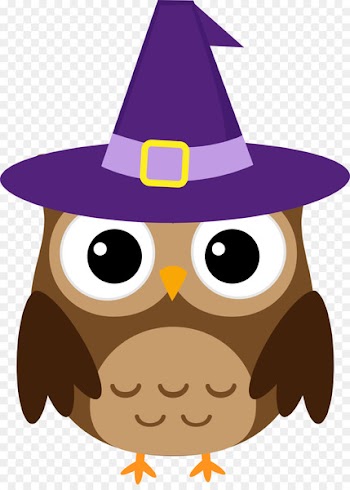 Halloween Clip art - Brown wizard Owl 