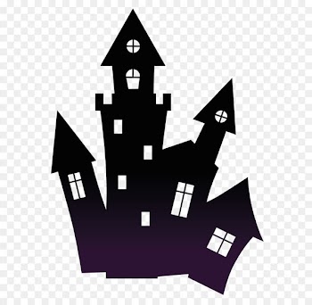 Halloween Clip art - Haunted Black Scary House PNG Clipart 