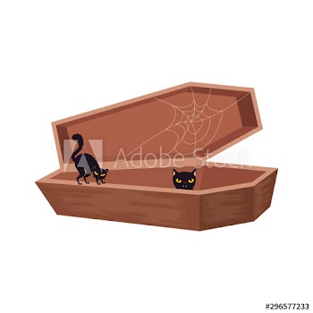 halloween coffin with cats black design