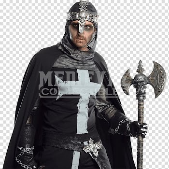 Halloween costume Black knight Clothing, Knight transparent background PNG clipart