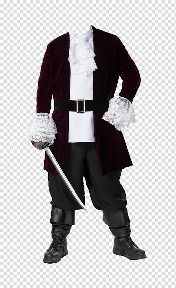 Halloween costume Piracy Captain Hook Robe, dress transparent background PNG clipart