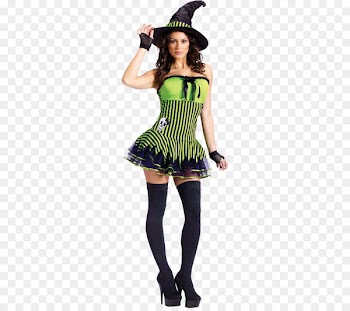 Halloween costume Witchcraft Dress - striped stockings 