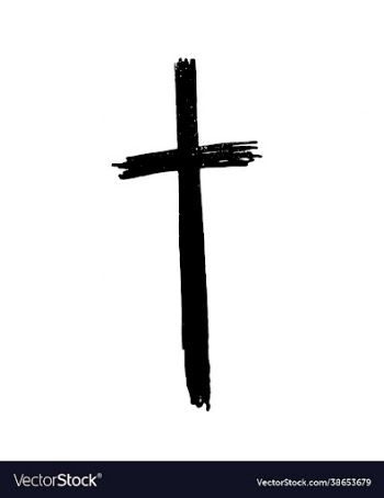 halloween cross on white background