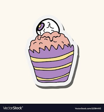 Halloween cupcake on background happy halloween vector image