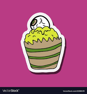 Halloween cupcake on background happy halloween vector image