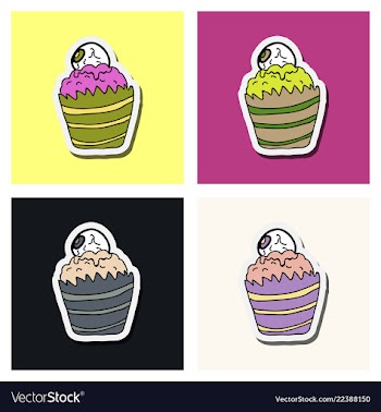 Halloween cupcake on background happy halloween vector image