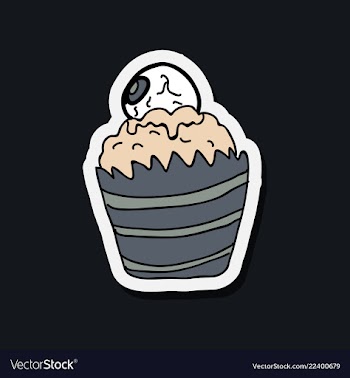 Halloween cupcake on background happy halloween vector image