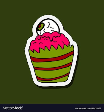 Halloween cupcake on background happy halloween vector image
