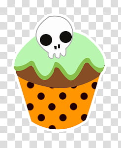 Halloween Cute s, yellow and green cupcake illustration transparent background PNG clipart