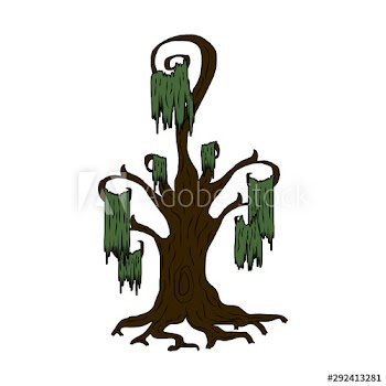 halloween dark tree plant icon