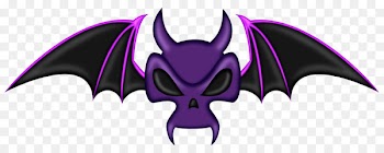 Halloween Devil Jack-o-lantern - Purple Halloween Devil Bat 