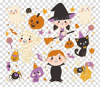 Halloween elements transparent background PNG clipart