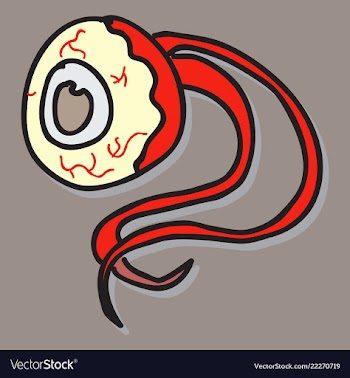 Halloween eye ball cartoon on background vector image