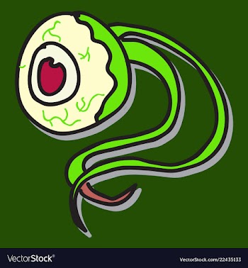 Halloween eye ball cartoon on background vector image