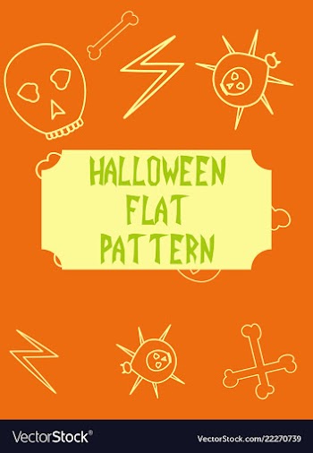 Halloween festive pattern endless background with vector image