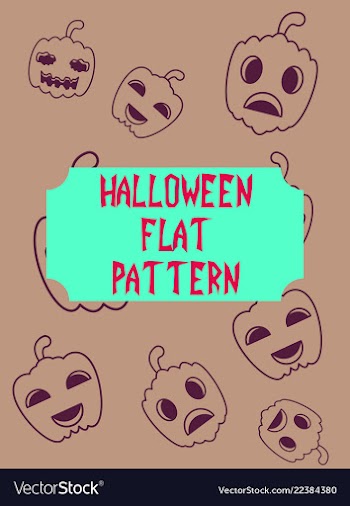 Halloween festive pattern endless background with vector image