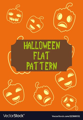 Halloween festive pattern endless background with vector image