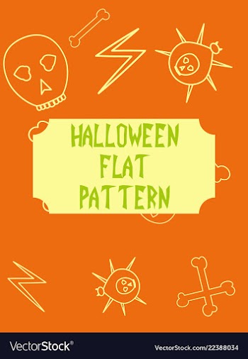 Halloween festive pattern endless background with vector image