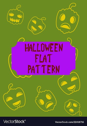 Halloween festive pattern endless background with vector image