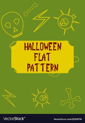 Halloween festive pattern endless background with vector image