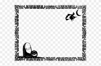 Halloween Frame Clipart - Halloween Border Black And White Png