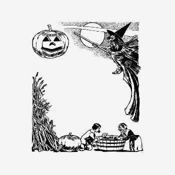 Halloween frame collage element, black | Free PSD Illustration - rawpixel