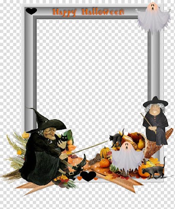 Halloween Frame, Happy Halloween frame transparent background PNG clipart