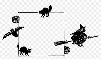 Halloween Frame Witch Pumpkin Cat Scary Border - Vivir Lejos De Los Suegros