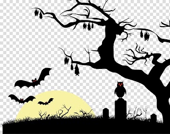 Halloween Garage Door Decorative arts Trick-or-treating, terror tree transparent background PNG clipart
