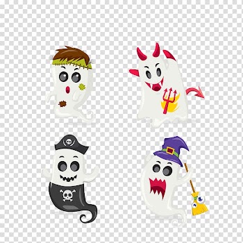Halloween Ghost Illustration, Halloween transparent background PNG clipart