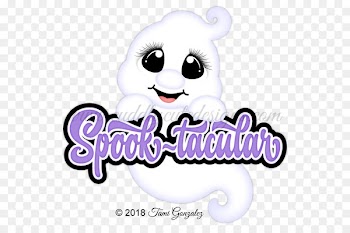 Halloween Ghost Pumpkin Christmas Day Illustration - spooks stamp 