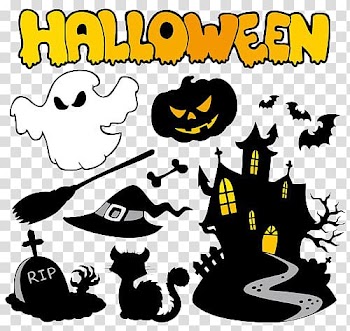 Halloween ghosts transparent background PNG clipart
