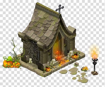 Halloween , gray house miniature transparent background PNG clipart