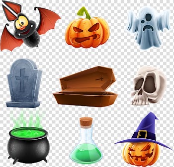 Halloween , Halloween Jack-o\'-lantern Illustration, Halloween material transparent background PNG clipart