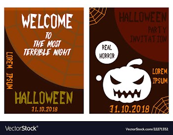 Halloween hand drawn invitation or greeting cards vector image